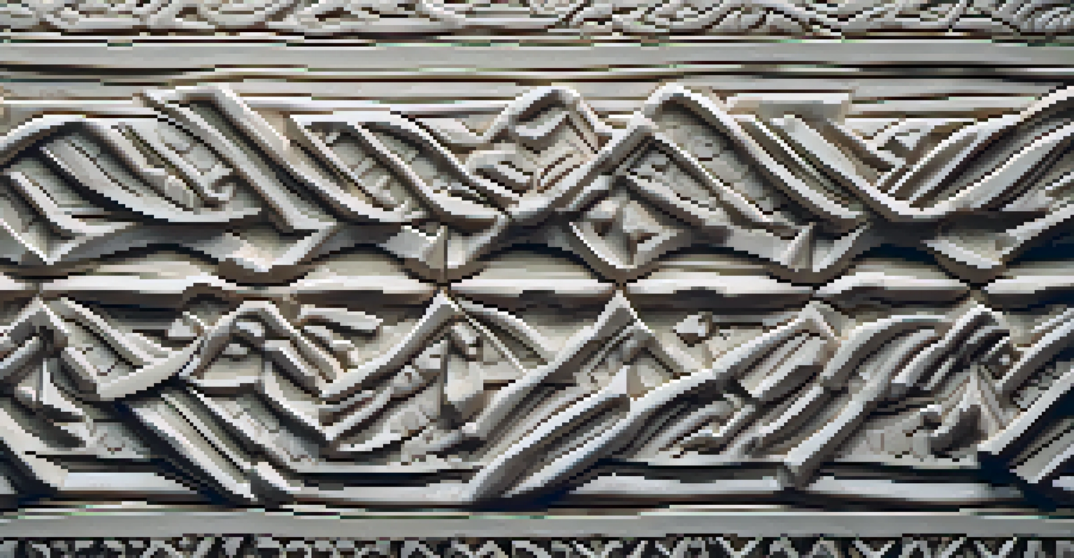 A close-up of a stone carving showcasing smooth and rough textures, with negative space enhancing the composition.
