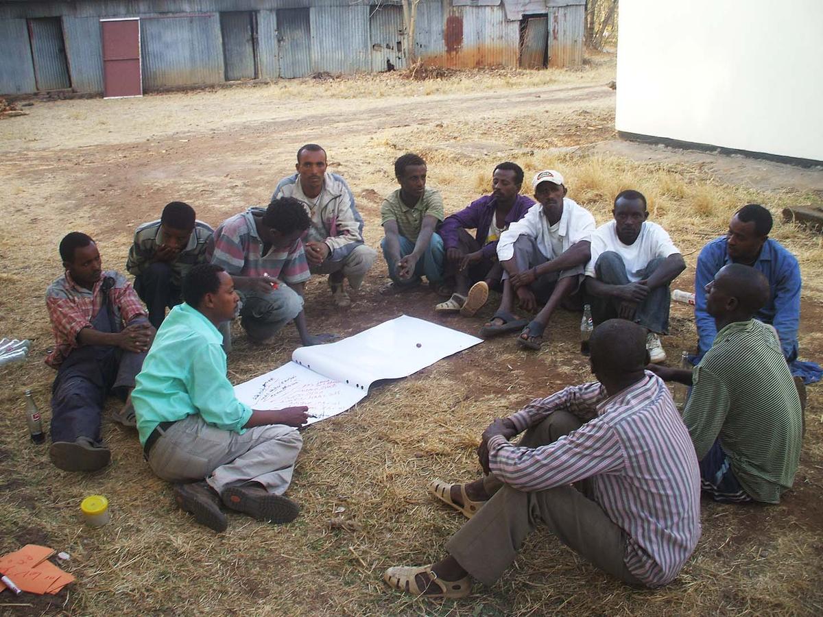Figure 12 Engaging with local donkey owners in Ethiopia to discuss welfare issue around harness use