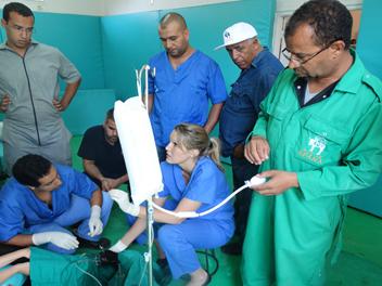 Figure 6. If closed spaces or synovial structures are infected, a hand held fluid pump connected to an egress cannula can replace an arthroscopic lavage system.