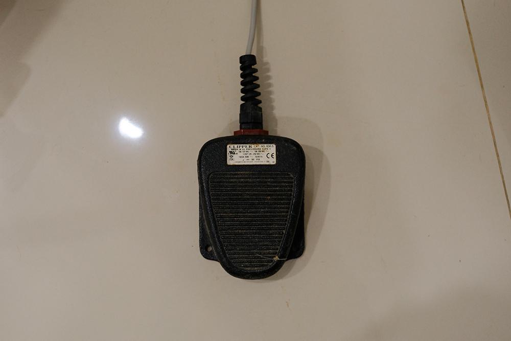 Figure 9 — A foot-operated x-ray button used at the WVS International Training Centre in Thailand; other buttons may be hand-operated.