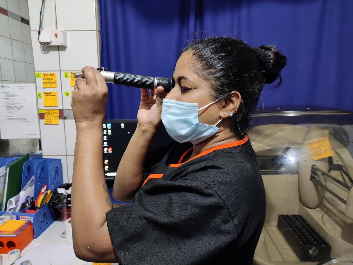 Figure 1 - A refractometer is a useful piece of equipment in any clinic, enabling the veterinarian to evaluate kidney function through measuring Urine Specific Gravity and blood protein by measuring Total Solids in blood serum.