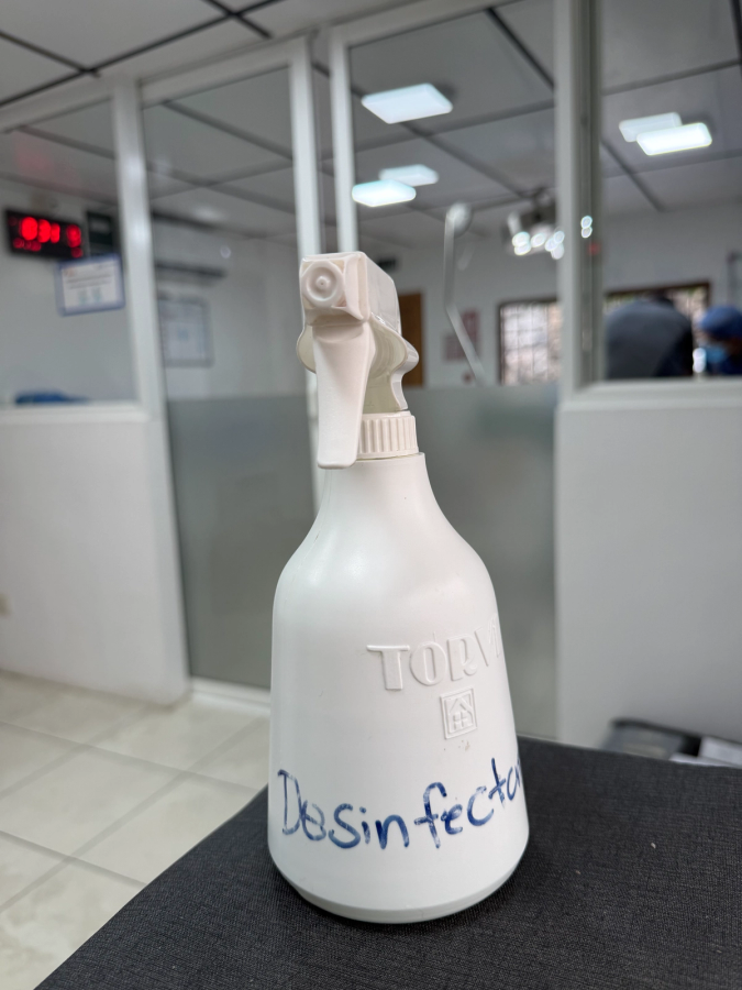 A spray bottle
