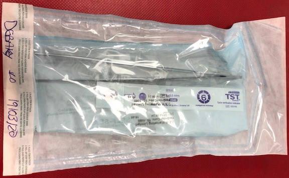 Figure 1 - Peel-and-seal packaging containing forceps.