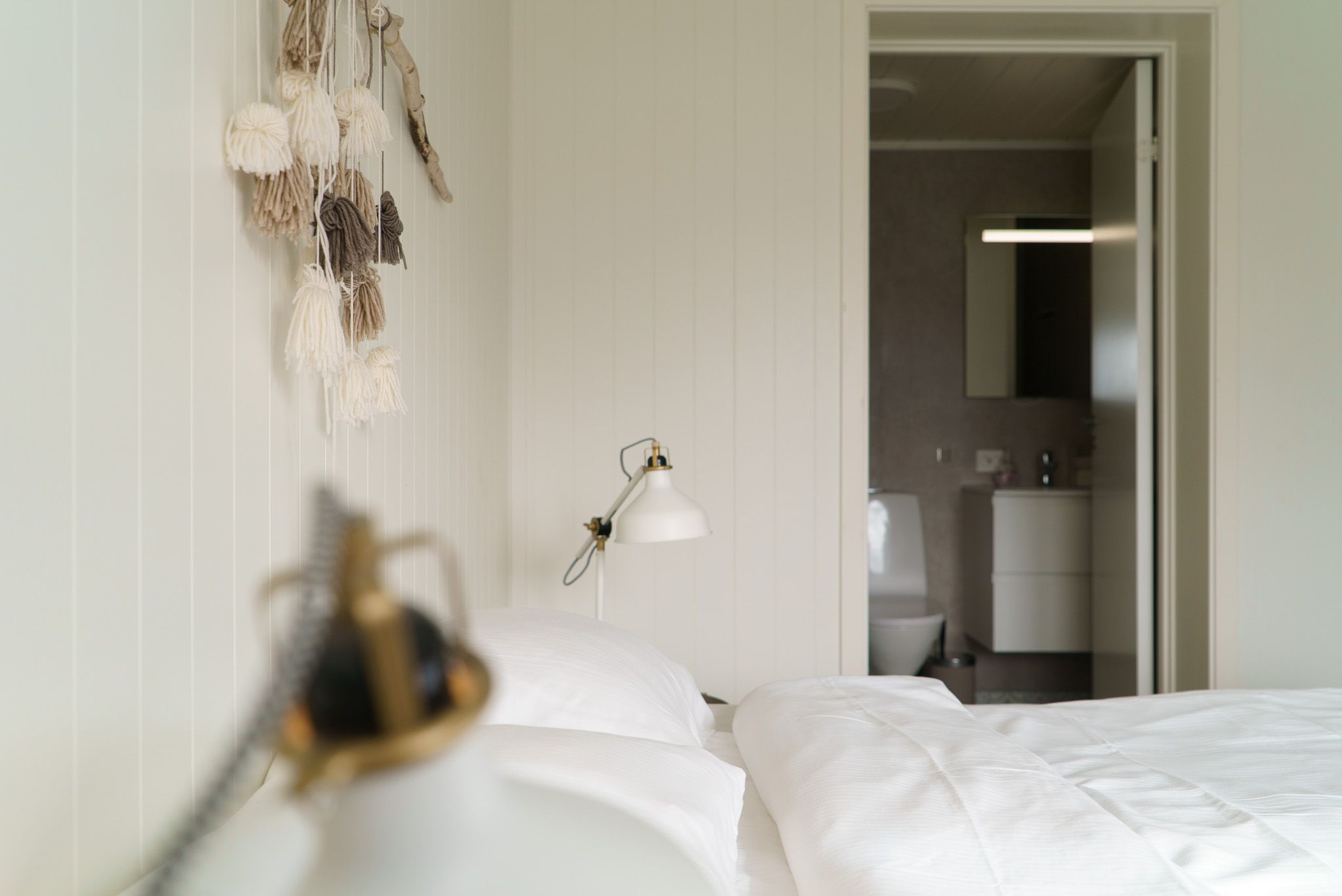 Soverom på overnattingsted på Veiholmen, Smøla