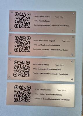 Custom Stainless Steel QR Code Information Sign Plaque Set