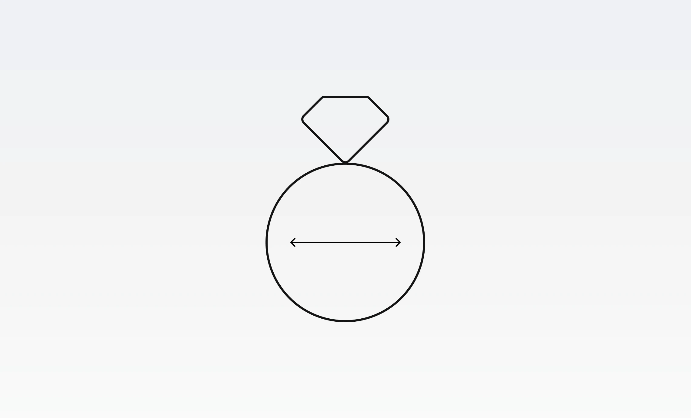 Illustration showing where to measure the inside diameter of a ring