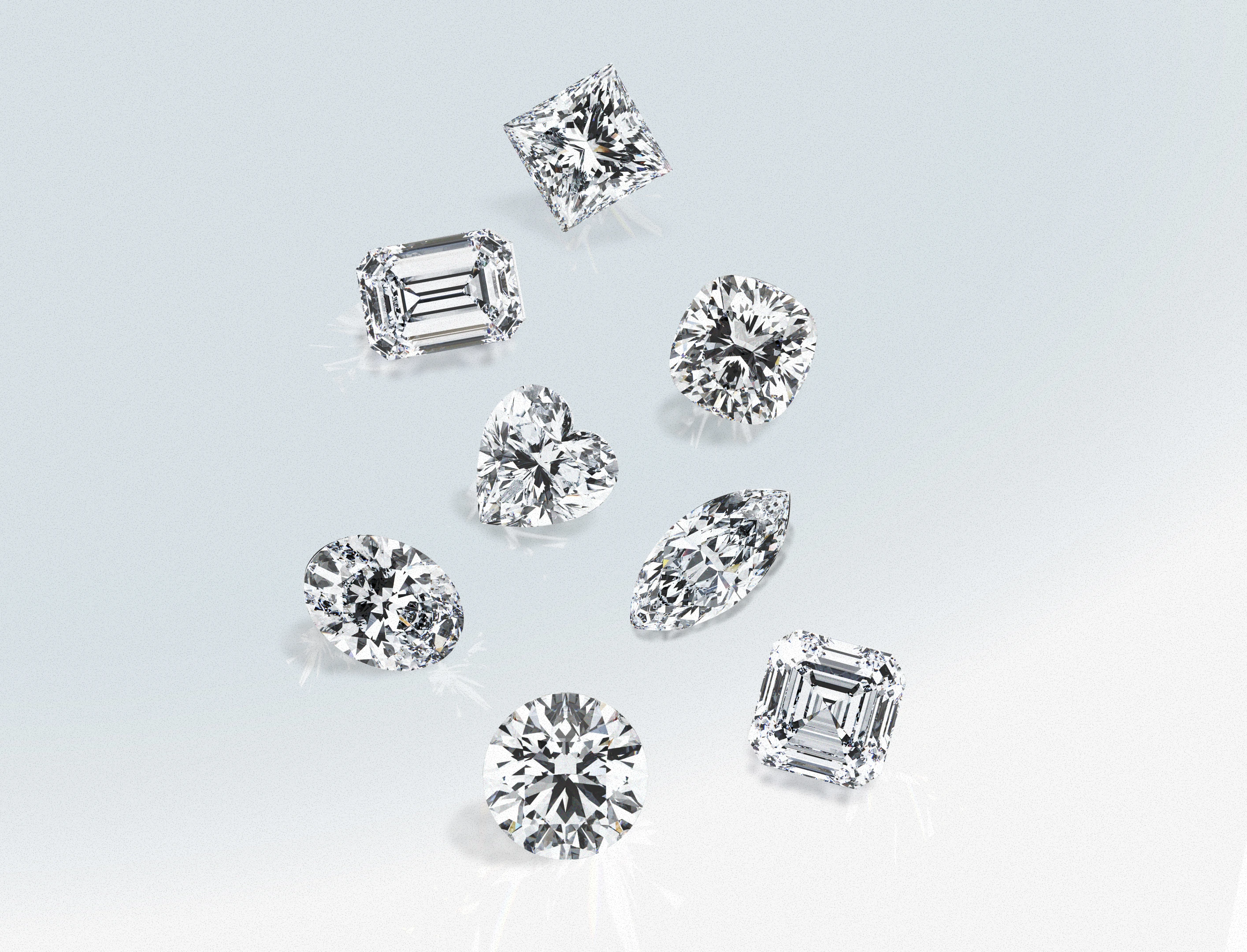 Collection of round and fancy-shaped loose diamonds