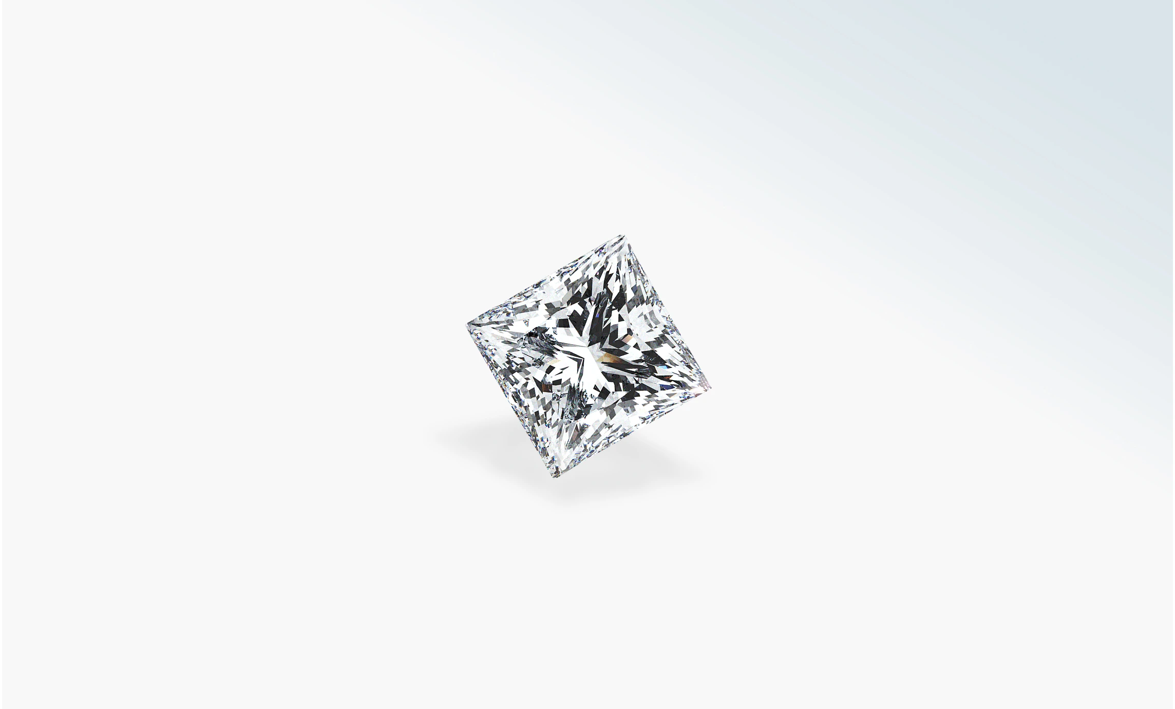 Loose square princess-cut diamond on a pale background