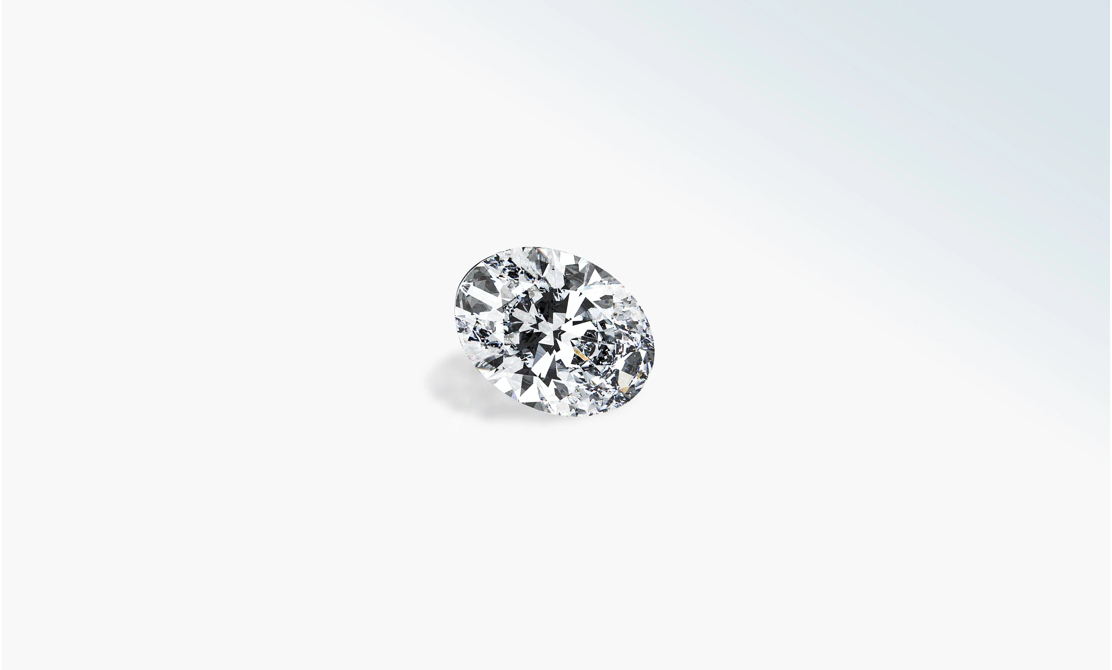 Loose oval brilliant diamond on a pale background