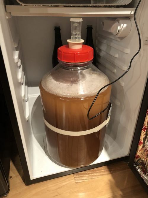 beer 2 in the fermentation fridge