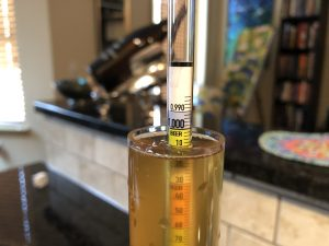 a hydrometer sample