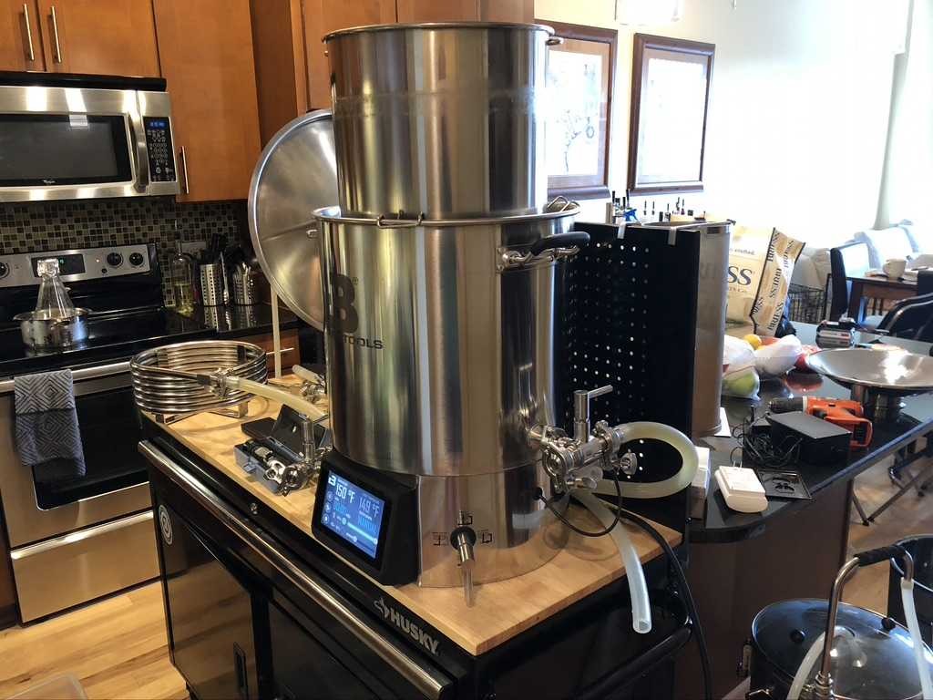 brewing equipment in the kitchen