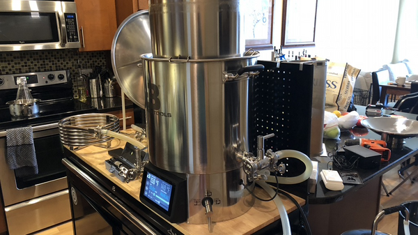 brewing equipment in the kitchen