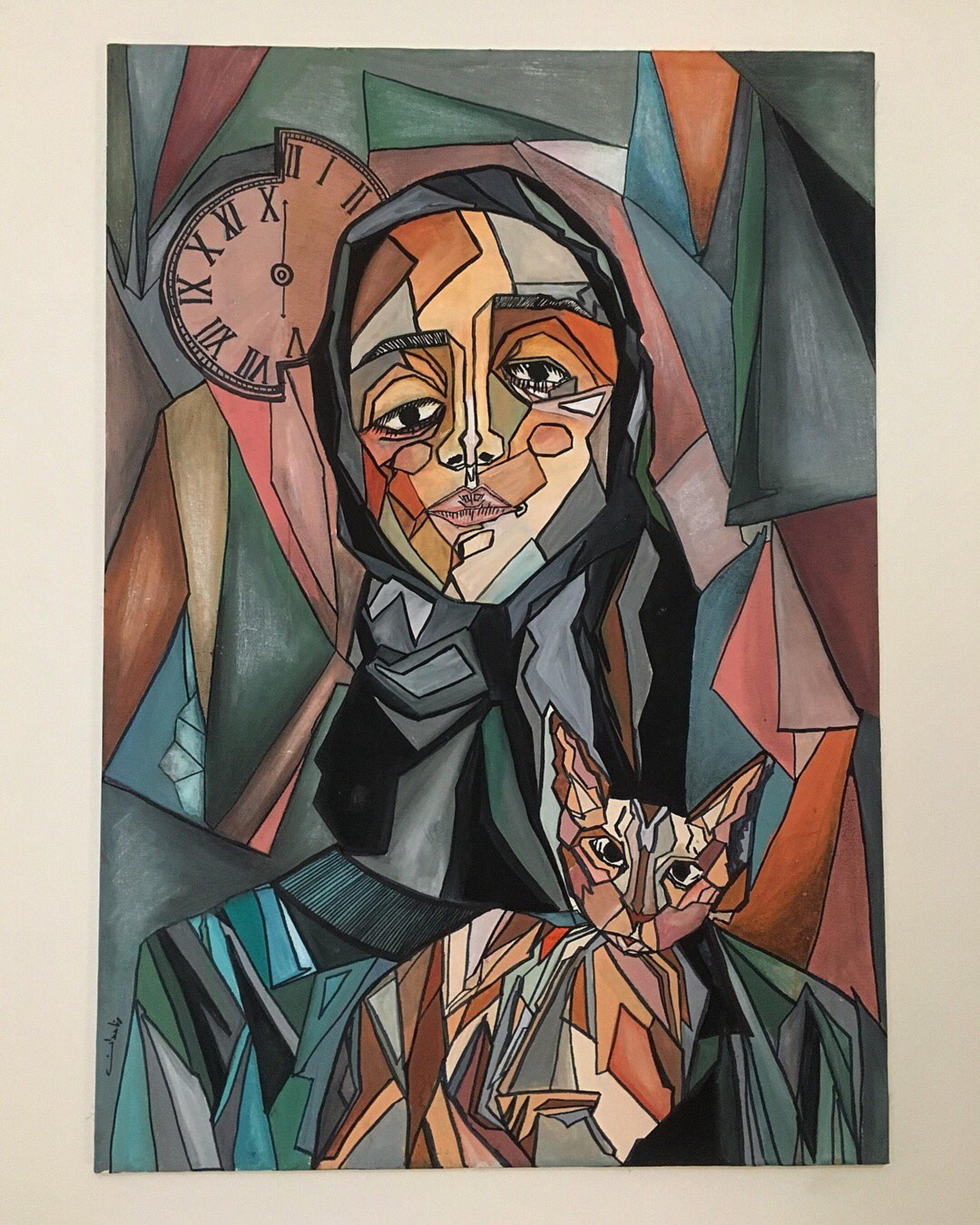 Self portrait with cat