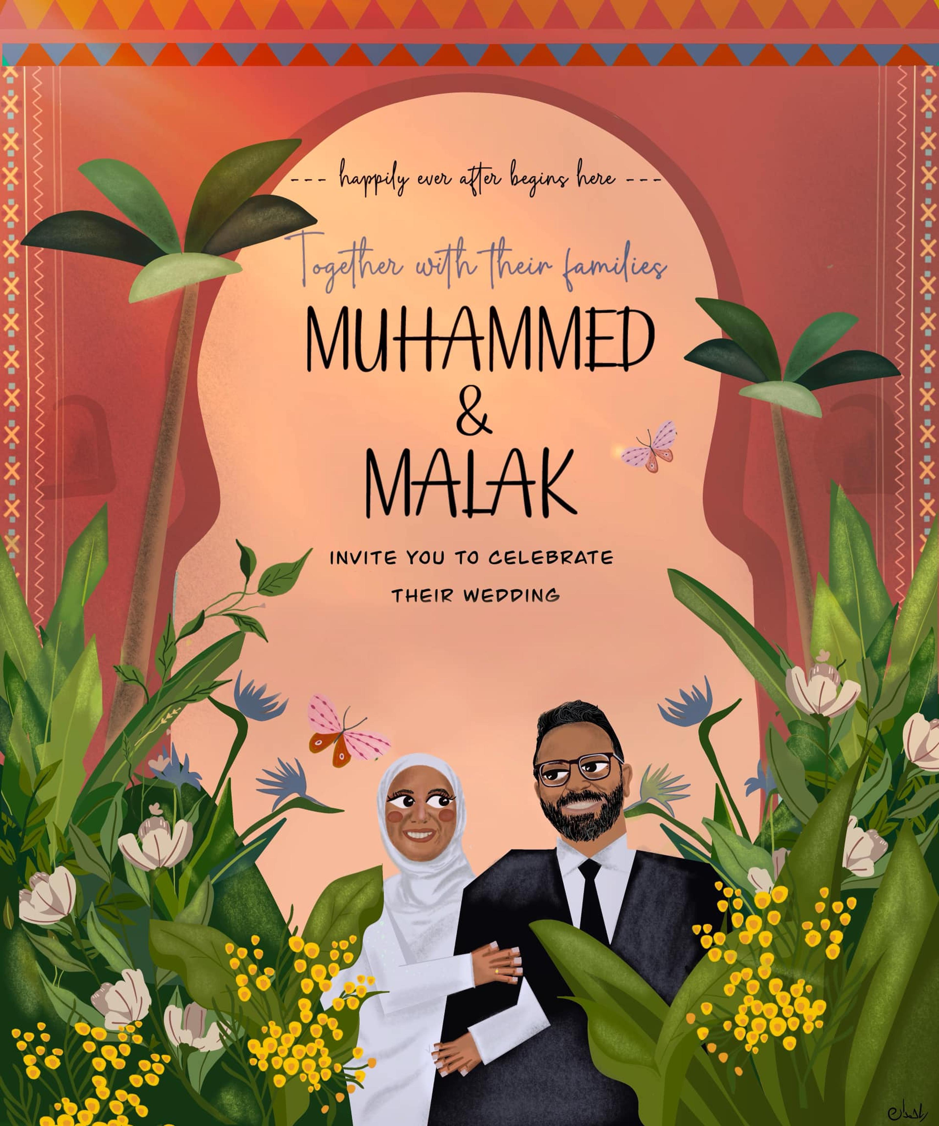 Nubian wedding invitation design