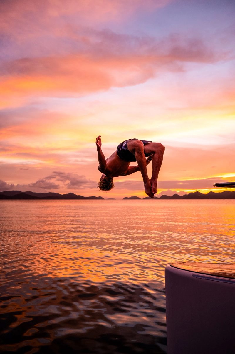 Dive at sundown