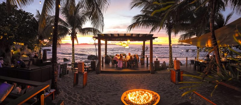 Beach restaurant, fire pit