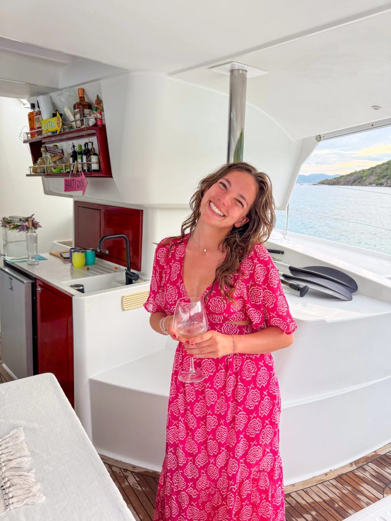 Sundowner in the galley