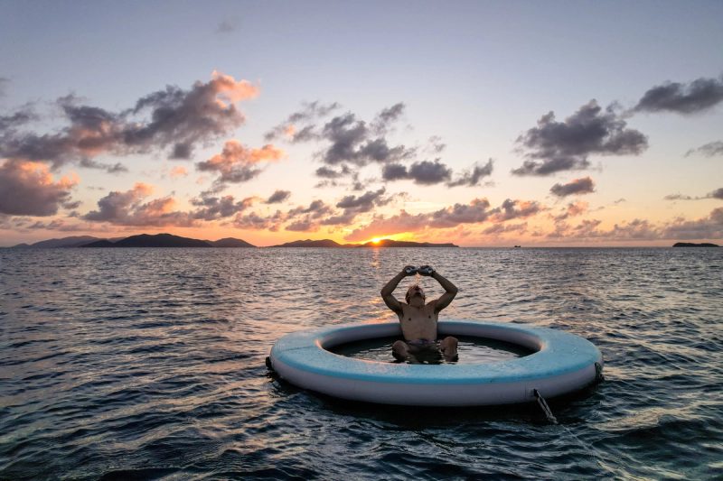 Float-hammock at sundown