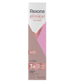 Envase de Rexona Clinical Women Antitranspirante Aerosol Classic 110ml