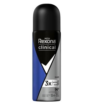 Imagen de aerosol Rexona Clinical Men Antitranspirante Clean Mini 55ml