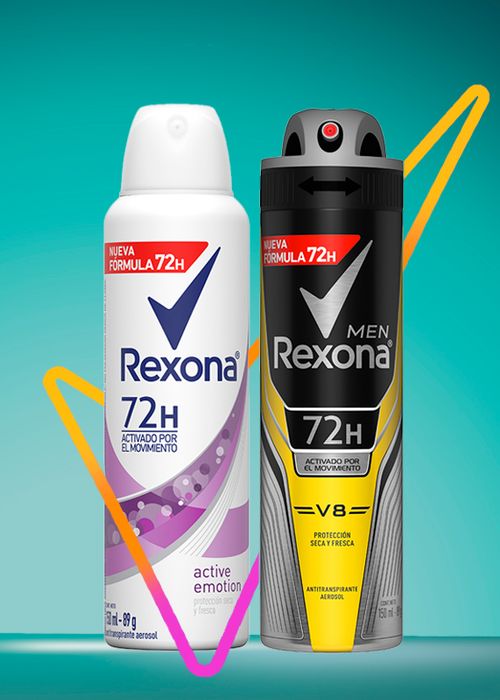 Nuevos antitranspirantes en aerosol Rexona 72H hombre y mujer