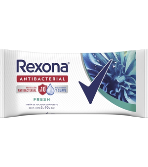 Envase de Jabón Antibacterial Rexona Fresh pack de 3 unidades por 90 gramos