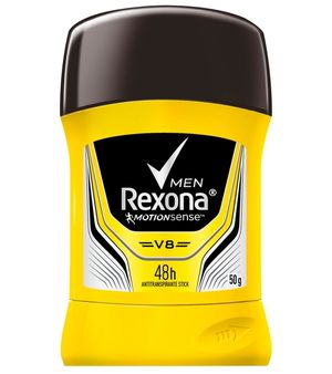 Envase de desodorante antitranspirante en Barra Rexona Men V8 50gr