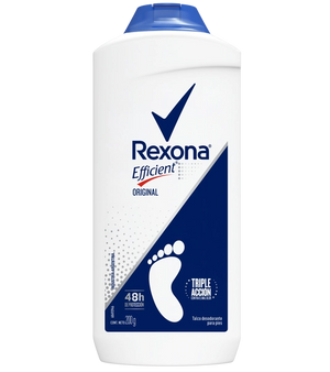 Envase de talco Rexona Efficient Desodorante Pédico 200 gramos