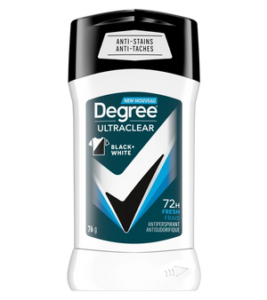 Degree® UltraClear Black + White 72H antisudorifique en bâton pour hommes 76g