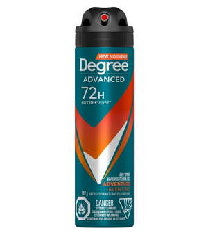 Degree® Advanced 72H Aventure antisudorifique vaporisateur à sec pour hommes 107 g