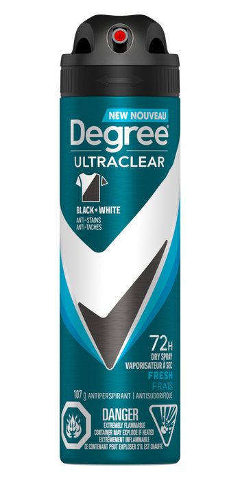Degree® Men UltraClear Black + White 72H Fresh Antiperspirant Deodorant Dry Spray 107g