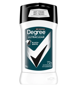 Degree® UltraClear Black + White 72H antisudorifique en bâton pour hommes 76 g