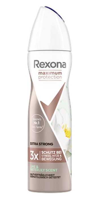 Sprühdose von unserem Produkt Rexona Maximum Protection Lime and Waterlily