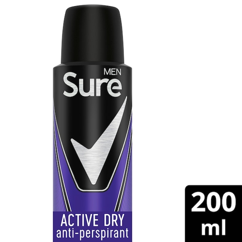 Sure men active dry antiperspirant deodorant 200ml