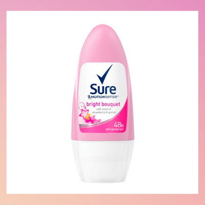 An image of a sure roll on deodorant bright bouquet