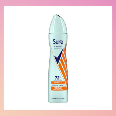 A can of  Sure deodorant advanced protection on a white background