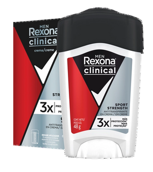 Antitranspirante Rexona® Clinical Expert Sport Strength Crema 48g para hombre