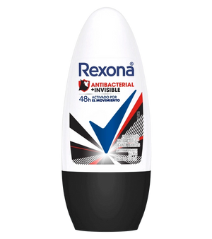 Antitranspirante Rexona® Antibacterial + invisible en Rollon para Mujer 50 ml