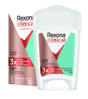 Antitranspirante Rexona® Clinical Expert Clean Scent Crema 48g para mujer
