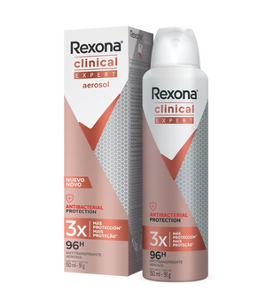 Antitranspirante Rexona® Clinical Expert Antibacterial Protection Aerosol 150ml para mujer