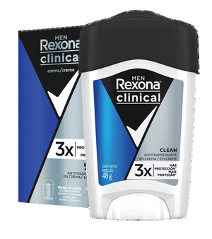 Antitranspirante Rexona® Clinical Expert Clean Crema 48g para hombre