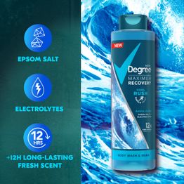 Cool rush 12 hour long lasting fresh scent with Epsom salt and electrolytes