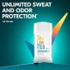 Unlimited sweat and odor protection (up to 96Hrs)
