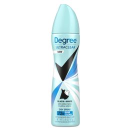 UltraClear Black+White Pure Clean Dry Spray Antiperspirant Deodorant front pack shot