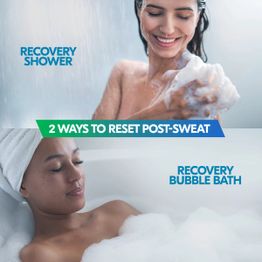 Two women washing : recovery shower and recovery bubble bath