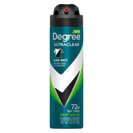 UltraClear Black+White Driftwood Dry Spray Antiperspirant Deodorant front pack shot