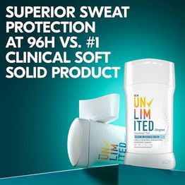 Superior sweat protection at 96H vs Number 1 clinical soft product