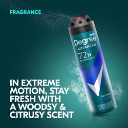 Fragrance : in extreme motion, stay fresh with a woodsy and citrusy scent