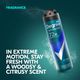 Fragrance : in extreme motion, stay fresh with a woodsy and citrusy scent